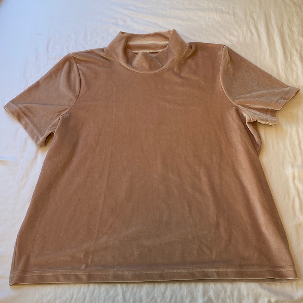 Pink Velvet Mock Neck Top